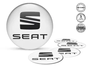 Seat Decals on Wheels High-Quality Resin Labels